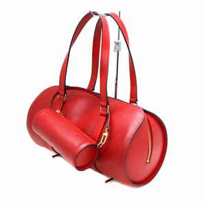 LOUIS VUITTON Soufflot Handbag Epi Leather Castilian Red Tone